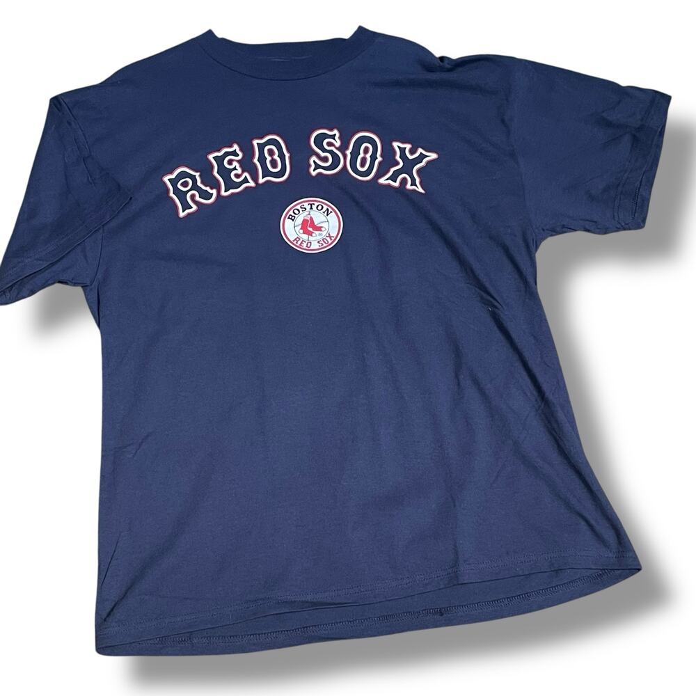 Boston Red Sox Mens Large MLB Baseball T-Shirt Fenway Delta Pro Weight Blue Tee